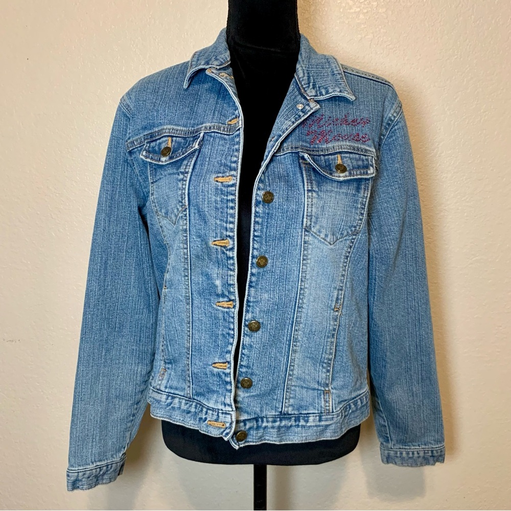 Vintage 90’s Y2K Disney Store Mickey Mouse Denim Jean Jacket Blue Size Medium - Picture 4 of 16